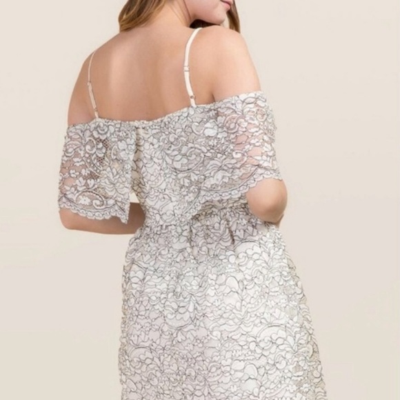 Francesca’s Lacy Off Shoulder Dress - Picture 3 of 6